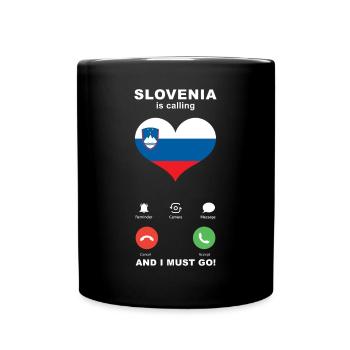 Slovenia is calling Slovenia Heart Souvenir - Full Colour Mug - black - Front