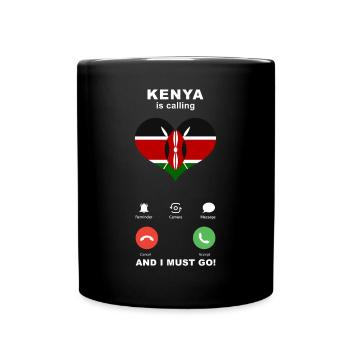 Le Kenya appelle Kenya Heart Souvenir - Mug uni - noir - Devant