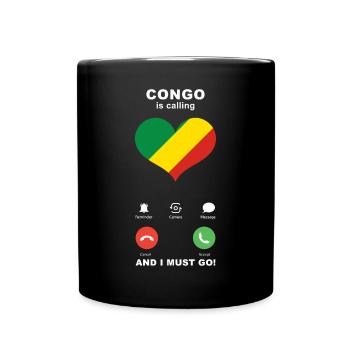 Le Congo appelle Congo Heart Souvenir - Mug uni - noir - Devant
