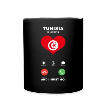 La Tunisie appelle Tunisia Heart Souvenir - Mug uni - noir - Devant
