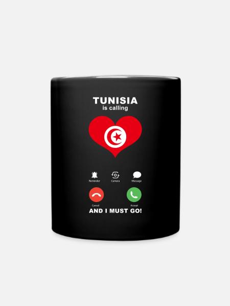 La Tunisie appelle Tunisia Heart Souvenir - Mug uni - noir