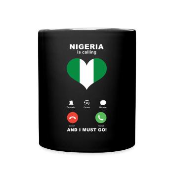 Nigeria is calling Nigeria Heart Souvenir - Full Colour Mug - black - Front