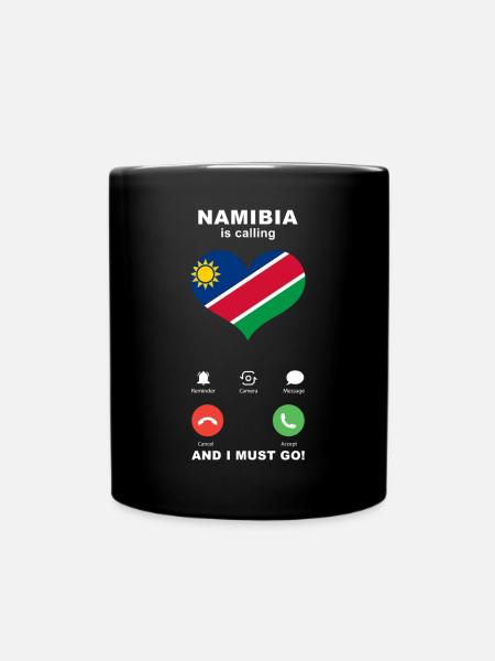 Namibia is calling Namibia Herz Souvenir - Tasse einfarbig - Schwarz