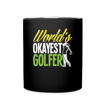 Lustiges Golfen Golf Golfer Geschenk - Tasse einfarbig - Schwarz - Vorne