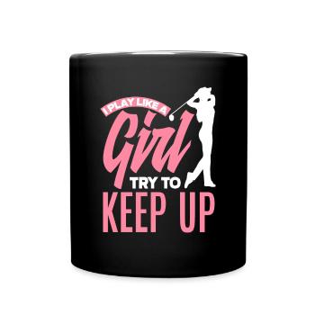 Lustiges Golfen Golf Golfer Geschenk - Tasse einfarbig - Schwarz - Vorne