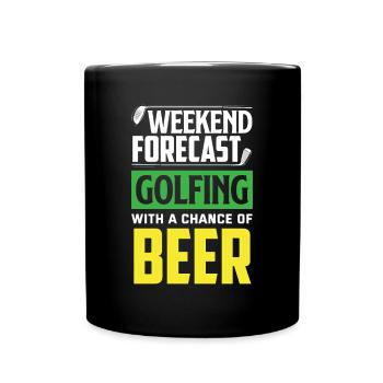 Lustiges Golfen Golf Golfer Geschenk - Tasse einfarbig - Schwarz - Vorne