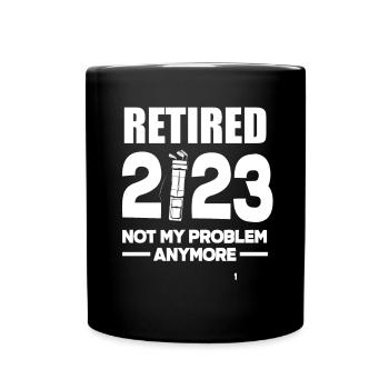 Lustiges Golfen Golf Golfer Geschenk Rente 2023 - Tasse einfarbig - Schwarz - Vorne