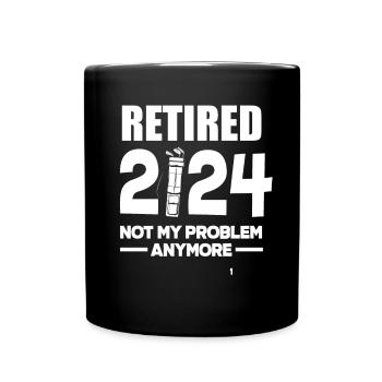 Lustiges Golfen Golf Golfer Geschenk Rente 2024 - Tasse einfarbig - Schwarz - Vorne