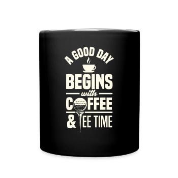 Lustiges Golfen Golf Golfer Geschenk - Tasse einfarbig - Schwarz - Vorne