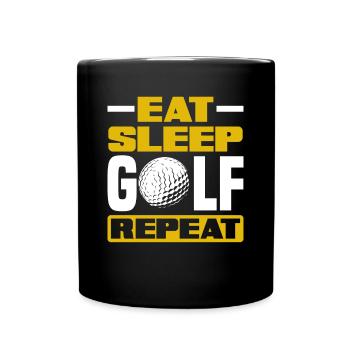 Lustiges Golfen Golf Golfer Geschenk - Tasse einfarbig - Schwarz - Vorne