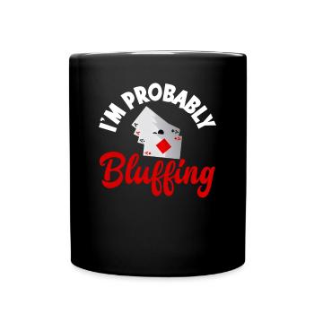 Poker Spieler Pokerspieler Pokern Geschenk - Tasse einfarbig - Schwarz - Vorne