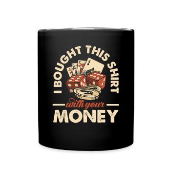 Poker Spieler Pokerspieler Pokern Geschenk - Tasse einfarbig - Schwarz - Vorne