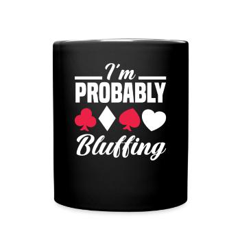 Poker Spieler Pokerspieler Pokern Geschenk - Tasse einfarbig - Schwarz - Vorne
