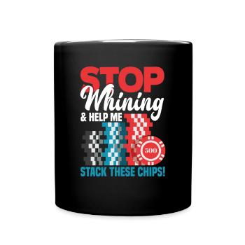 Poker Spieler Pokerspieler Pokern Geschenk - Tasse einfarbig - Schwarz - Vorne