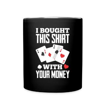 Poker Spieler Pokerspieler Pokern Geschenk - Tasse einfarbig - Schwarz - Vorne
