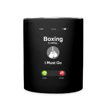 Lustiges Boxen Boxer Geschenk - Tasse einfarbig - Schwarz - Vorne