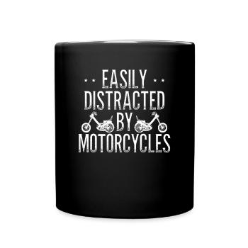 Can be easily used by motorcycles - Full Colour Mug - black - Front