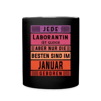 Chemiker Geburtstag Januar geboren Laborantin - Tasse einfarbig - Schwarz - Vorne