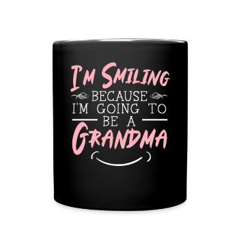 Ich werde eine Oma Baby Ankündigung sein - Tasse einfarbig - Schwarz - Vorne