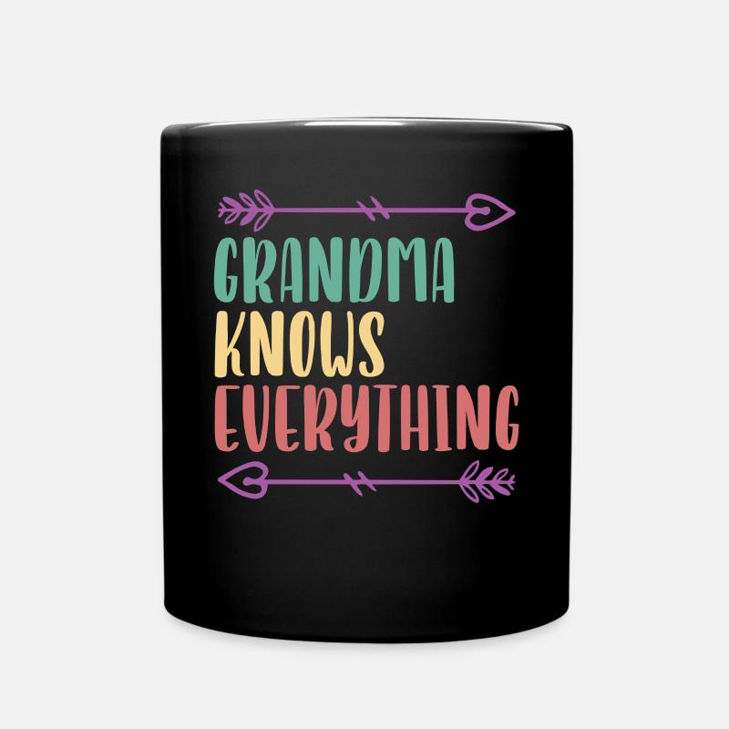 Grand-mère sait tout Grand-mère Grand-mère - Mug uni - noir