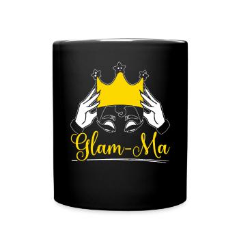 Glam-ma Grandma Grandparent Grandmother Granny - Full Colour Mug - black - Front