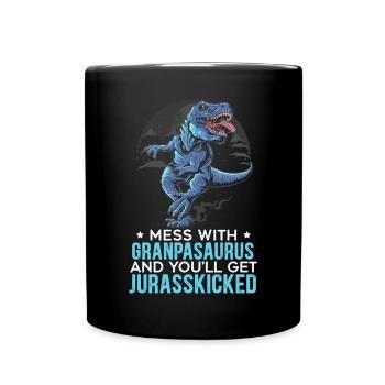 Mess With Grandpasaurus And You'll Jurasskicked - Full Colour Mug - black - Front
