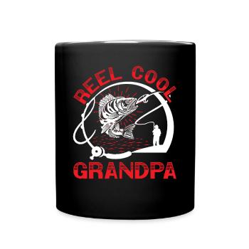 Reel Cool Grandpa Grandfather Fishing Granddad - Full Colour Mug - black - Front