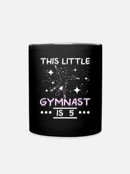 This little gymnast is 5 - Tasse einfarbig - Schwarz