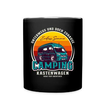 Kastenwagen Camping - Endless Summer - Tasse einfarbig - Schwarz - Vorne