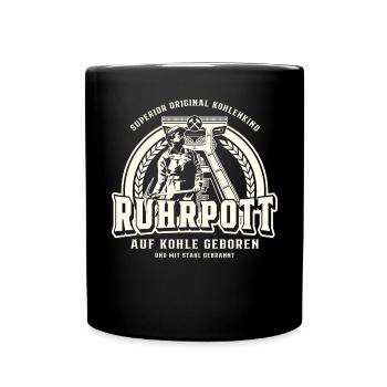 Ruhrpott Ruhrgebiet - Original Kohlenkind - Tasse einfarbig - Schwarz - Vorne