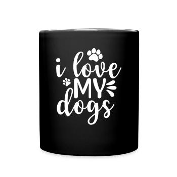 J’AIME MES CHIENS - Mug uni - noir - Devant