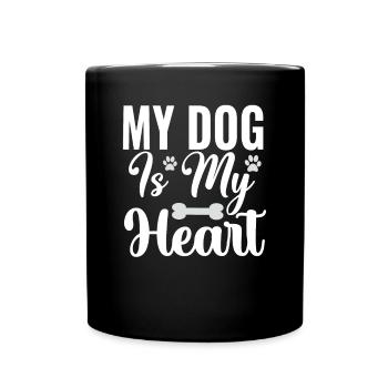 My dog is my heart - Full Colour Mug - black - Front