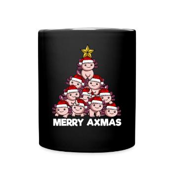 Axolotl Christmas Tree - Full Colour Mug - black - Front