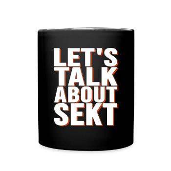 let's talkabout sekt - Tasse einfarbig - Schwarz - Vorne
