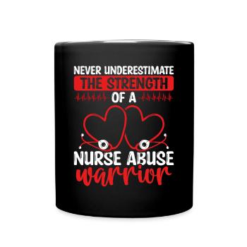 Infirmière en violence Infirmière Survivante d’abus Combattante - Mug uni - noir - Devant
