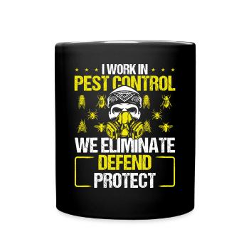 Pest Control Worker Bed Bug Killer Technician - Full Colour Mug - black - Front