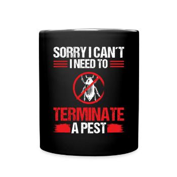Pest Control Bug Killer Extermination Worker - Tasse einfarbig - Schwarz - Vorne