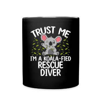 Diving First Koalafied Rescue Diver Instructor - Tasse einfarbig - Schwarz - Vorne