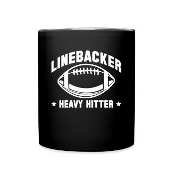 Linebacker Heavy Hitter Shirt Geschenk - Tasse einfarbig - Schwarz - Vorne