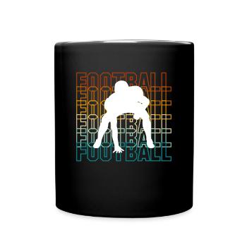 Vintage Retro Football Wide Receiver - Full Colour Mug - black - Front