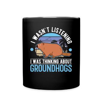 Groundhog Groundhog Marmot Forest Marmot - Full Colour Mug - black - Front