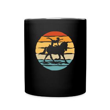 Sport équestre Vaulting Retro Horse Dressage - Mug uni - noir - Devant