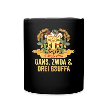 Trachten München Dirndl - Tasse einfarbig - Schwarz - Vorne