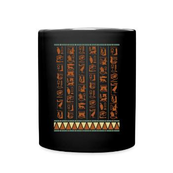 Hieroglyphics Pyramids Ancient Egypt - Full Colour Mug - black - Front