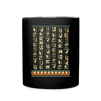 Hieroglyphs Pyramids Ancient Egypt - Full Colour Mug - black - Front