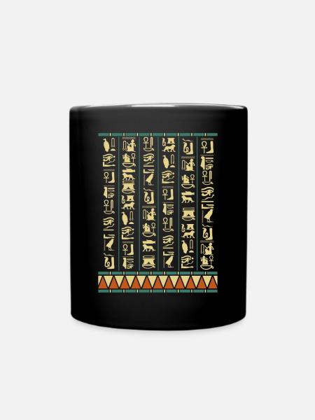 Hiéroglyphes Pyramides Egypte ancienne - Mug uni - noir