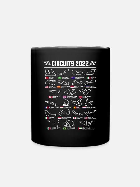 Circuits anglais de Formule Un - Mug uni - noir