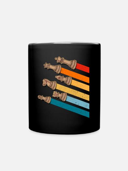 Pièces d’échecs Couleurs vintage - Mug uni - noir