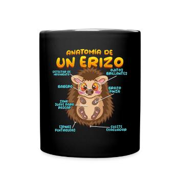 Anatomie d’un hérisson amusant - Mug uni - noir - Devant