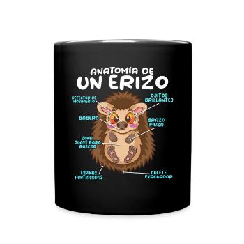 Anatomie d’un hérisson amusant - Mug uni - noir - Devant